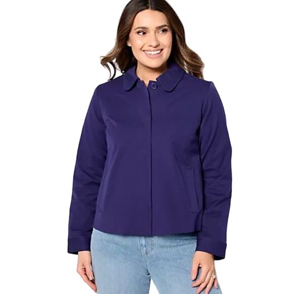 Isaac Mizrahi Jackets & Blazers - QVC Isaac Mizrahi 24/7 Stretch Cropped Jacket with Pockets NWT PURPLE SIZE 18W